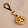 Nuevo Llavero de Carruaje de Caballo del Zodiaco 3D Incrustado con Diamantes Estilo Chino Metal Lindo Colgante de Bolsa Unisex Llavero