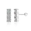 Brincos de Prata de Lei 925 com Moissanita de um Caractere Brincos da Moda Elegantes Super Brilhantes Femininos Estilo Coreano Simples Elevadores de Orelha Versátil Prata