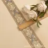 Novo Bordado Étnico Multicor Lantejoula Renda Corda de Osso Renda de Espelho Renda Vintage Fundo de Rede Linha Dourada Roupa