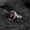 Yilu prata S925 prata esterlina sangue âmbar retro brilhante simples elegante ovo superfície anel luz luxo elegante all-match anel de prata
