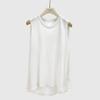 Suéter de Lã de Seda de Amora Fio Grosso de 16 Agulhas Gola Redonda Feminino Novo Silhueta Simples Confortável Sem Mangas Colete Tricotado Verão
