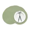 Amazon Transfronterizo Explosiones Verde Salvia Papel Redondo Desechable Mantel de Mesa Papel Verde Mantel de Mesa Color Sólido Manteles Individuales Decorativos