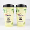 Vaso de café de 500 ml directo de fábrica pp desechable vaso para té con leche pegatina de película vaso para jugo bebida caliente vaso de plástico