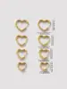 1 Par de Aretes Nuevos Estilo Coreano Ins con Aros Completos de Diamante, Versátiles para el Trabajo, Elegantes Aretes Chapados en Oro, Suministro de Joyería