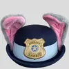 Fotografía de viajes, Ciudad Animal, oficial de policía conejo Nick, sombrero de cosplay, crea una atmósfera divertida y linda, orejas de conejo adorables, accesorio para el cabello único