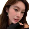 Drop de Corazón~Arete de Clip para Oreja con Borla de Corazón de Temperamento de Blogger Coreano Pendientes Versátiles de Nicho con Temperamento