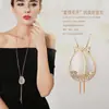 Cadena Larga para Suéter, Collar de Lujo Ligero y de Alta Gama para Mujer, Accesorio de Borla Moderno y Versátil, Colgante Simple de Perla que No se Desvanece