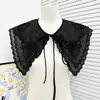 Nueva decoración de cuello de organza blanca, accesorio de moda para vestido cheongsam de abrigo, chal de cuello falso bordado vintage