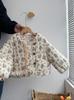 Conjunto de Chaqueta de Algodón Floral para Niña Invierno 2026 Moda Versátil Chaqueta de Algodón con Forro Polar Grueso Conjunto de Tres Piezas para Bebés Niñas