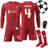 2526 Liverpool Uniforme de Fútbol de Manga Larga Liga de Campeones No. 9 Isaac 11 Salah Jersey Sobo Traje de Otoño e Invierno