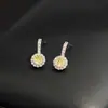 Brincos Pequenos Stud Estilo Coreano Inspirados em Celebridades com Diamantes de Imitação em Seis Cores, Agulhas de Prata 925, Brincos Multicor Versáteis e Estilosos