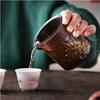 Juego de té de viaje para uso en exteriores: Tetera de Vidrio Portátil con Tres Tazas de Cerámica