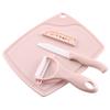 Juego de cuchillos de cerámica para frutas de tres piezas para cocina, mini tabla de cortar de plástico, pelador, cuchillo pequeño para el hogar, cuchillo