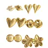 Joyería de Oreja de Venta Caliente Transfronteriza Europea y Americana Metal Geométrico Flor de Amor Set de Pendientes para Mujer Accesorios de Pendientes de Gama Alta