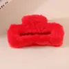 Pinza de Garra Cuadrada de Pelo Sintético de Visón para Otoño e Invierno, Pinza de Tiburón de Peluche Hecha a Mano de Alta Gama, Pinza de Garra Grande para el Cabello, Accesorios para el Cabello al por Mayor