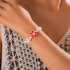 Pulseras de Nuevo Estilo Transfronterizas, Joyería de Conchas Tejidas a Mano Estilo Bohemio, Accesorios de Cuerda Trenzada con Flores de Arcilla Suave