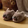 Nuevas Zapatillas de Algodón con Dibujo de Cachorro para Mujer Otoño Invierno Hogar Interior Antideslizantes Cálidas Lindas Zapatillas de Felpa para Mujer Venta al por Mayor