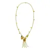Collar Largo con Borla de Concha Corazón Dorado para Mujer, Cadena Versátil de Alto Nivel para Suéter, Accesorios de Cuello Apilados con Cadena para Falda y Cintura