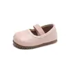 Zapatos de piel para niños 2026 otoño nuevo modelo para bebé punta cuadrada con cordones zapatos de princesa para niñas modernos suela blanda zapatos de calle