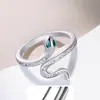 Anillo de Plata de Ley S925 Anillo para Dedo Índice de Mujer Apertura Diseño de Nicho Serpiente Plata Moda Estilo Genial Anillo con Forma de Serpiente