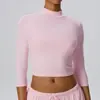 Roupa de Yoga Pilates Corrida Esportes Fitness Top de Yoga Sete Mangas de Alta Elasticidade Secagem Rápida Colado Transfronteiriço 62534