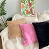 Almohada de felpa de sarga nueva de fábrica funda de almohada de piel de conejo color liso cojín para sofá funda de cojín exclusiva transfronteriza