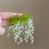 Jardín de Noche de Verano Pendientes de Flor Dopamina de Verano con Cuentas, Pendientes de Flor de Fotografía de Viajes de Nicho a la Moda
