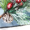Árvore de Natal floco de neve galhos de pinho galhos de feijão vermelho galhos de pinho falsos pinhas enfeites de decoração de Natal ramos de pinho de Natal