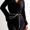 Corrente de Cintura Vintage Europeia e Americana Transfronteiriça Esculpida em Girassol Multicamadas para Mulheres, Cinto de Cintura para Decoração de Vestido com Franjas e Terno