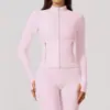 2026 Zechuang Nueva Chaqueta de Yoga Ajustada Elástica Cepillada Fitness Cremallera Cárdigan Chaqueta Deportiva para Mujer 5529