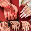 Uñas Portátiles de Navidad Copo de Nieve Amor Brillo Manicura Uñas Postizas Cortas Almendra Mariposa Uñas Largas Europeas y Americanas Venta al por Mayor