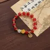 Pulsera de Súper Valor Cristal Carmesí Dulce Rima Serie Floral Estilo Palacio Rojo Sueño Puesto de Mercado Nocturno Regalo Pulsera para Novia