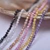 Zirconita de corte multicolor de aproximadamente 3 mm, cuentas de cristal de color caramelo mixto, collar semiacabado para manualidades, venta al por mayor