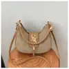 Bolsas Femininas 2026 Nova Moda Popular Retro Europeia e Americana Textura Simples Bolsa Estampada Bolsa Meia-Lua Sela