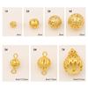 Banhado a Cobre Ouro 18K Esfera Flor Oca Contas Artesanal diy Pulseira Colar Borla Orelha Joias Acessórios Material