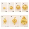 Cor de ouro real 18K cobre que retém a cor DIY feito à mão antigo oco contas contas bola de flor brincos pulseira colar acessórios com contas