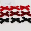 Horquilla de lazo de felpa roja de tela estilo Año Nuevo, adorno para la cabeza, accesorios de joyería DIIY, material hecho a mano al por mayor