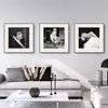 Pinturas Decorativas de Personajes en Blanco y Negro de Hepburn y Monroe Mueblería de Salón de Belleza Pinturas de Pared Artísticas Arte de Pared de Fondo para Sofá Simple