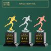 Competencia de Carrera Estatua Pequeña de Oro Juegos de Atletismo Maratón Padre e Hijo Trofeo de Cristal Premio Artesanía Etiqueta Dorada Cristal Blanco