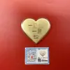 Insignia Corporativa Personalizada Logo Oro Puro 999 Pastel Corazón Pastel de Oro Regalo Tienda de Alta Gama Regalo Tráfico de Transmisión en Vivo