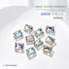 Pedras de Strass para Nail Art Retângulo 6*8 Strass de Canto Reto Strass de Quatro Cantos Quadrado Strass Açucarado Fundo Pontiagudo Diamante Irregular Acessórios de Decoração para Unhas