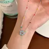 Japonés Coreano Lujo Ligero Nuevo Ins Nicho Flor de Goteo de Aceite en Capas Collar para Mujer Fresco Moderno Retro Simple Gama Alta
