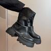 Botas Martin de Suela Gruesa Marrones Melad para Mujer 2025 Nuevas Botas Individuales de Verano Botines Botas Slouch con Aumento de Altura