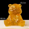 Adornos de Oso de Grava de Cristal Natural Transfronterizos Pegamento Oso Saludando Manualidades de Cristal Decoración del Hogar Regalos Al Por Mayor