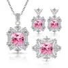 Transmisión en Vivo Transfronteriza Más Vendidos Anillos de Gemas de Diamantes de Colores, Aretes para Mujer, Collares, Joyería, Juegos de Novia al por Mayor