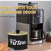 Caja de Almacenamiento de Papel de Filtro de Café de Madera, Caja Redonda de Almacenamiento de Bolsitas de Té y Granos de Café de Madera, Caja de Almacenamiento para Empaques de Papel de Filtro de Café