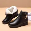 Otoño Invierno 2026 Nuevo Comercio Exterior Botines Cortos Madre Mujer Felpa Plus Cálido Lana Integrada Mediana Edad y Mayores Botas Impermeables Transfronterizo