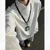 Moletom Espesso Estilo Americano para Homens, Camiseta de Manga Longa com Gola Alta Forrada de Fleece para Primavera e Outono, Camiseta Base Camada Interna Estilo Old Money