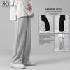 Temporada de Verano 2026 Pantalones Casuales Fluidos Sueltos Estilo Hong Kong de Pierna Recta Largos hasta el Suelo con un Diseño de Pierna Ancha Fluido Versión Lisa Pantalones Largos Casuales