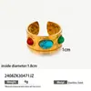 Anillo Taina de Acero de Titanio, Piedra Natural y Acero Inoxidable con Diseño Irregular, Anillos Incrustados, Tendencia Ins